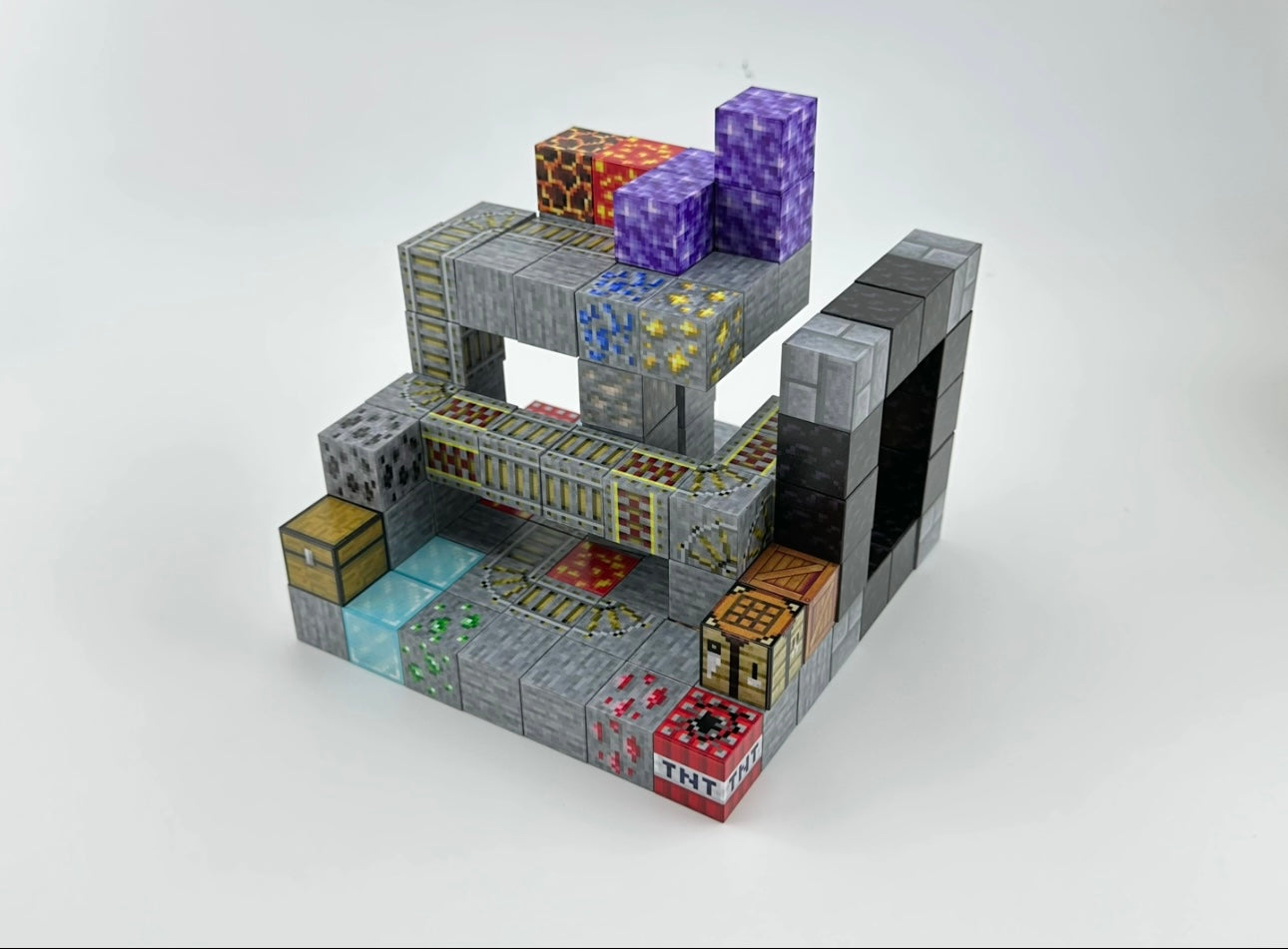 Nether portal surrounded by rare ores