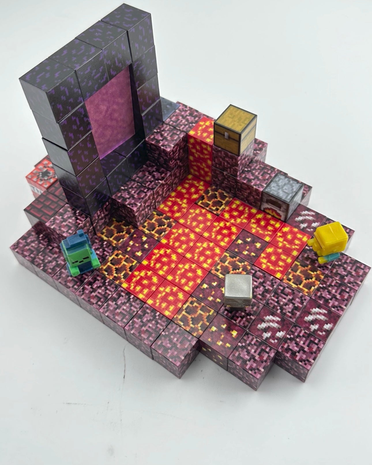 Nether portal lava cave with creepe
