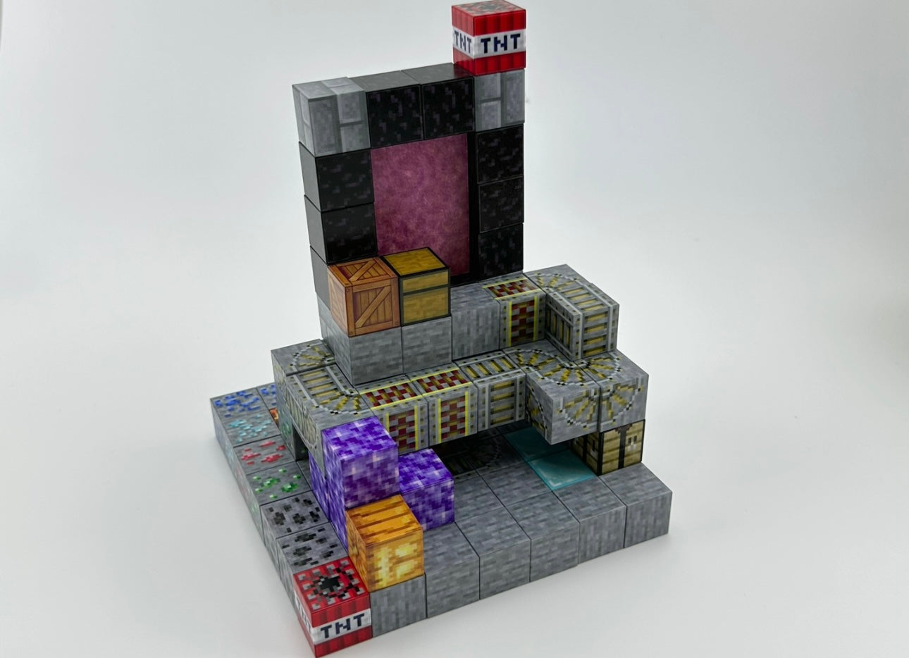 Nether portal surrounded by rare ores